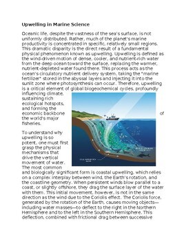 Upwelling in Marine Science Sub-Plan Classwork Homework