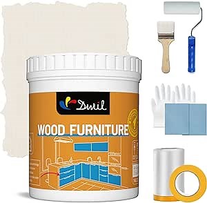 DWIL Acrylic Wood Paint for Furniture - Semi-Gloss Paint Suitable for Wood Surface Renovation, Water-Based All match Paint, Non-Toxic & Odorless, Eco-Friendly & Healthy (32OZ, Ivory White)