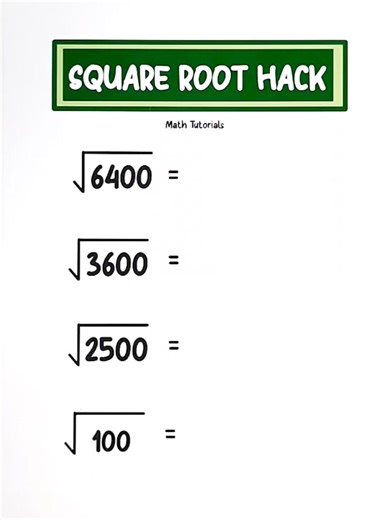 29K views · 278 reactions | Amazing Square Root Hack‼️ #Math #mathteachergon #teachergon #mathhacks #mathdrill #basicmath #squarehack #radicals | Math Tutorials | Facebook