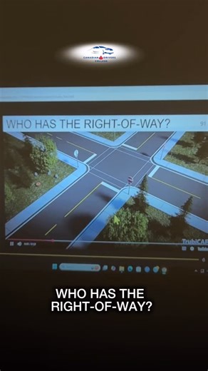Canadian Drivers College on Instagram: "🇨🇦 Right-of-Way Rules in Canada 🚦 🚗 1. Always stop fully at a STOP sign. If at 4 - way intersection: Yield to any cars already in the intersection. 🚙 2. No STOP sign? You have the right-of-way over cars that must stop. (You are on the main road) 🚘 3. Two cars stop at the same time on a 3 or 4 way stop: The driver on the right goes first. 🚦 4. Turning left on solid green light? Let oncoming traffic and pedestrians pass before you turn. 🛑 5. Even if 