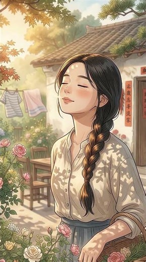 Peaceful Rural Courtyard Animation | Studio Ghibli Inspired Calm Summer Garden Scene