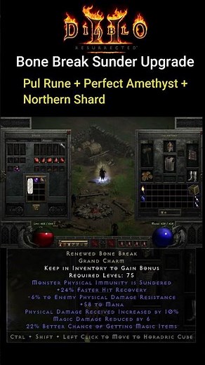 Upgrading Bone Break Sunder Charm #diablo2resurrected