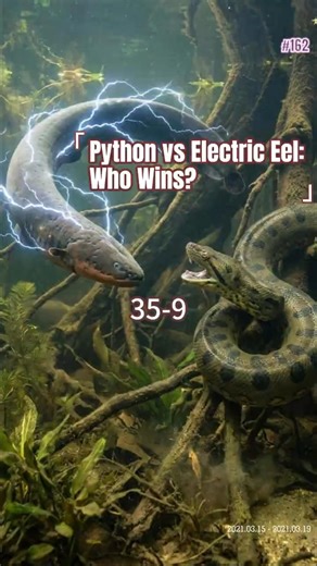 Python vs Electric Eel: Who Wins? 35-9 #AnimalBattle #Python #ElectricEel #Wildlife