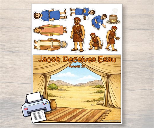 Jacob and Esau Printable Craft- Esau Sold His Birthright Bible Activity, Sunday School Lesson, Genesis Craft for Kids, Christian Homeschool - Etsy