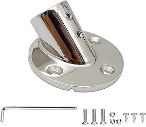 Broom Handle Bracket,Multiple Mounting Options Broom Handle Threaded End,316 Stainless Steel Material Metal Brackets,Broom Head Bracket for 0.86/0.98in Wooden Handle (22MM/0.86IN)