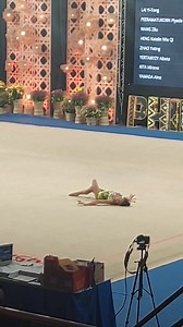 GO, BREANNA! WATCH: Top Filipino bet Breanna Labadan performs her clubs apparatus in the 14th Senior Rhythmic Gymnastics Asian Championships at the Ninoy Aquino Stadium Friday. | via Ivan Suing | Daily Tribune