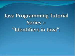 5. Identifiers in Java