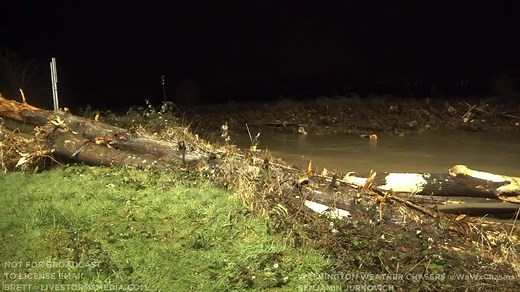 3.1K views · 54 reactions | NEW #VIDEO! Log jam clearing on the Ebey Slough against the US-2 Trestle. This is not uncommon occurrence at this location, but it sure is a headache for the workers. The Snohomish River is continuing to rise, and will crest sometime mid morning.. #wawx #flood #waflood #pnw | Washington Weather Chasers | Facebook