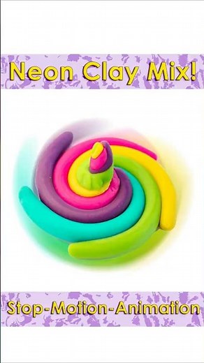 Stop-Motion Animation Ideas! Clay Color Mixing! 5 Bright Colors! #stopmotion #clayanimation #ideas