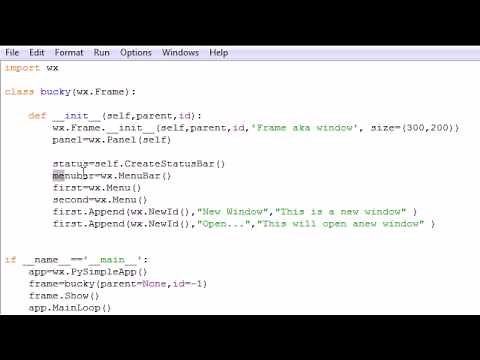 wxPython Programming Tutorial - 3 - Creating a Menu Bar