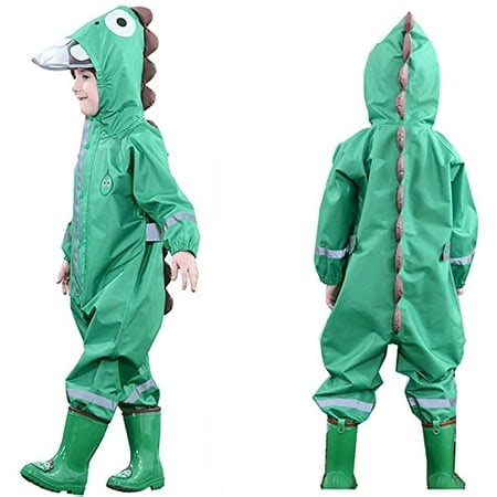 Toddler Rain Suit Baby Rain Suit with Hood Waterproof Coverall One Piece Rain Suit Kids Muddy Buddy(3-10 Years)(Green,L) - Walmart.ca
