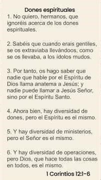 1 Corintios 12:1-16 Reina Valera 1960 #EberDominguez