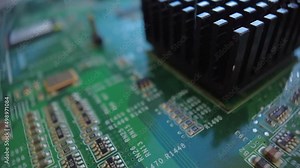 Motherboard circuit virus detected over microchip board. Cyber attack cyber space attack. Antivirus, firewall alert and danger warning concept