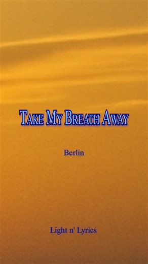 Take My Breath Away instrumental karaoke link: https://www.facebook.com/share/v/1ApJRRGW7r/ Song Title : Take My Breath Away Year Released : 1986 Artist : Berlin Album : Count Three & Pray Songwriter : Giorgio Moroder and Tom Whitlock Copyright Holder : Wb Music Corp., Sony/atv Harmony, Rokstone Music, Concord Songs Limited ⚠️ DISCLAIMER: This video is for entertainment purposes only. We do not claim ownership of the original song, lyrics, or music. All rights belong to the original artists, son