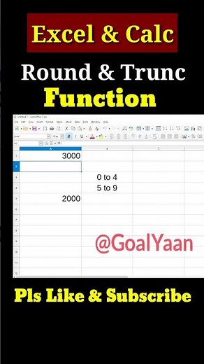 Round & Trunc Function in Calc & Excel | ccc exam preparation #cccexam #shorts