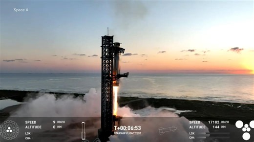 SpaceX catches giant Starship booster in fifth flight test