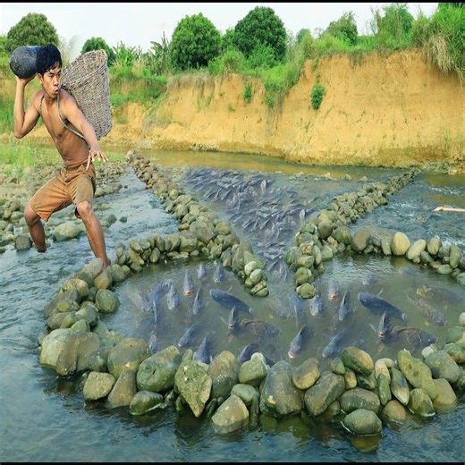 49K views · 1.4K reactions | Reative a stone dam to trap fish and cook fish in the forest of survival #reelsvideoシ #reelsfbシ #reelsviralfb #cooking #love #reels #chef #survival #Amazing #food #yammyfood | Street Chef | Facebook