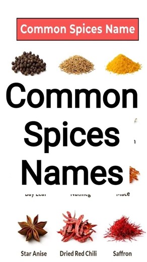 Common Spices Names in English | Kitchen Vocabulary