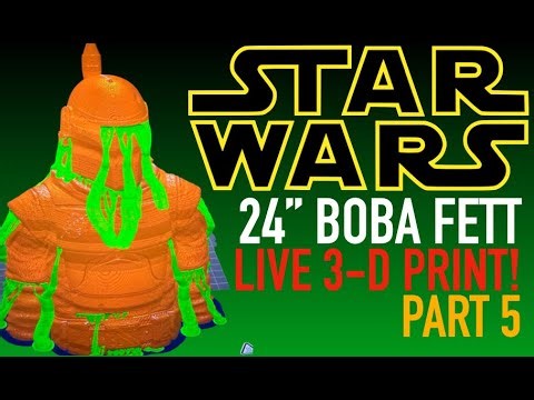 PART 5 - 24" BOBA FETT STAR WARS BUST - 3D PRINT - #3dprinting #live #creality #3dprinter #starwars