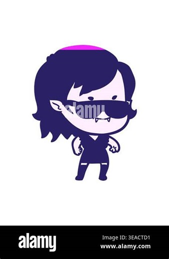 power up animation of cartoon friendly vampire girl in cool shades Stock Video Footage - Alamy