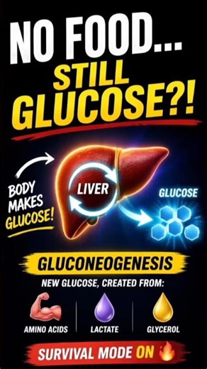 No Food… Still Glucose?! 😳 | Gluconeogenesis Explained #biochemistry #metabolism #exams