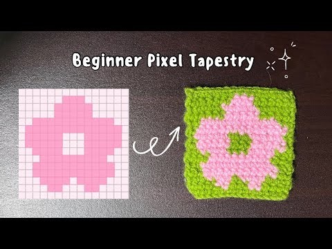 The Easiest Way I Learned Tapestry Crochet 🌸 | Step by Step Crochet for Beginners | 15×15 Pixel Grid