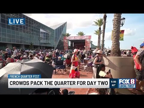 Crowds pack shoulder to shoulder at French Quarter Fest