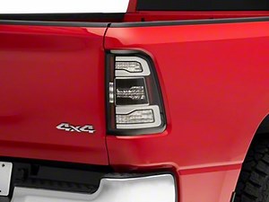 RAM 1500 Sequential LED Tail Lights; Black Housing; Clear Lens (19-24 RAM 1500 w/ Factory Halogen Tail Lights) - Free Shipping