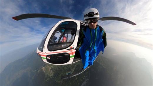 Man launches from a helicopter - his heart nearly stops