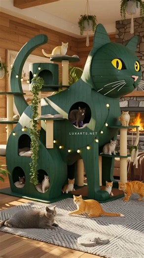 LuxArts on Instagram: "A luxury cat mansion designed like a dream palace for felines 😻🏰 #CatDesign #LuxuryHome"