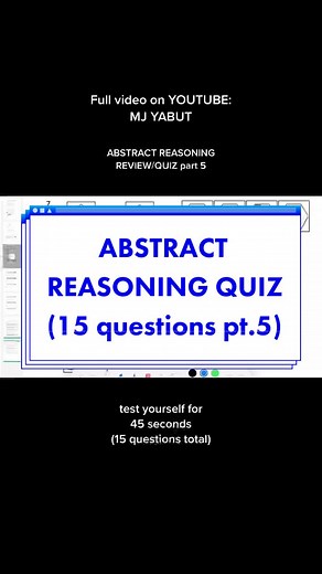 ABSTRACT REASONING TUTORIAL PART 5 - Test Yourself