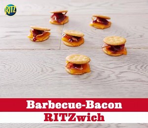 387K views · 305 reactions | Start off your BBQ gathering with a plate of Barbecue-Bacon RITZwiches for your guests. Bake RITZ Crackers topped with cheese until melted. Top half of them with bacon and barbecue sauce and then place the rest of the RITZ Crackers on them, cheese sides down. Salud to Spring! | Ritz Crackers | Facebook