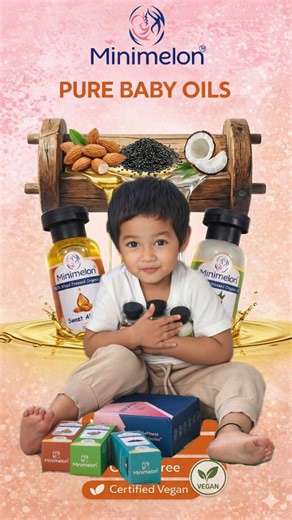 Navya Patel (Pihu) on Instagram: "Hi moms 💛 When it comes to baby care, I believe in keeping things pure and gentle. That’s why we love @minimelonindia baby oils 🤍 From lightweight Almond Oil for soft skin, to calming Coconut Oil for everyday massage, and nourishing Black Sesame Oil inspired by tradition — each oil has its own beautiful purpose. 100% natural • Cold-pressed • No fragrance • No chemicals Because our little ones deserve nothing but the best 👶✨ @minimelonindia #MiniMelons #Gentle