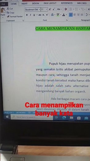 cara menampilkan jumlah kata pada microsoft word