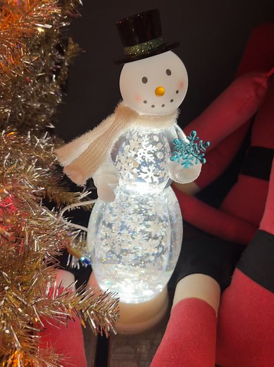 This snowman water globe is mesmerizing. He is great. You can use him all winter long. | Dad's Primitive Workbench