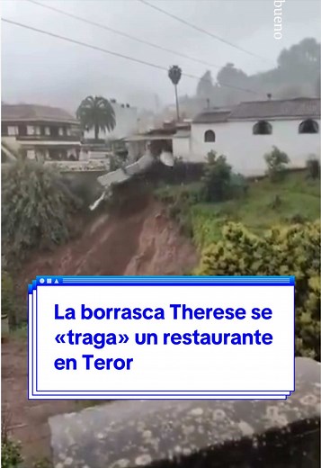 Borrasca Therese se «traga» restaurante en Teror
