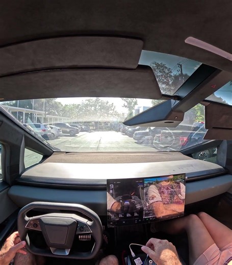 Cybertruck FSD V14.2.2.5-Parking lot and cones-thought I might have to drive but I didn’t