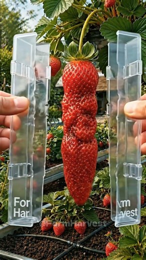 This Strawberry Grew Into a Perfect Rectangle 🍓😳