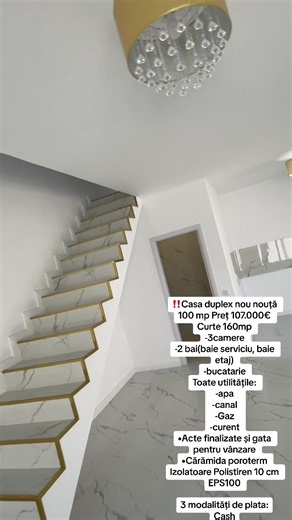 Casa duplex nou nouță 100 mp la prețul de 107.000€ cu curte de 160mp - Propunere superbă de achiziție