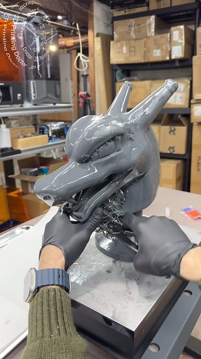 3D Printing Doctor on Instagram: "Huge Charizard head ASMR removal of the resin supports. Satisfaction guaranteed 😬🤤 Printed on @formlabs form 4L in 17 hours. #asmr #asmrcommunity #3dprinting #charizard #pokemon"
