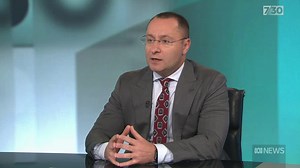 Ukraine ambassador to Australia, Vasyl Myroshnychenko, speaks to 7.30