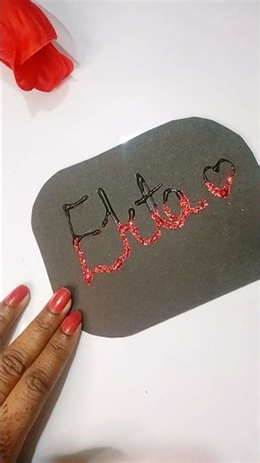 glitter se Ekta Naam Kaise likhen 😊 cursive writing mein Ekta Naam Kaise likhen# shorts# trending