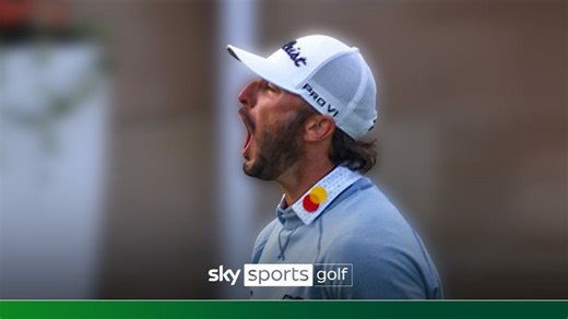Max Homa's big reaction to holing putt and making the weekend at The Open!