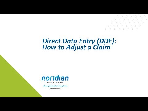 Direct Data Entry (DDE): How to Adjust a Claim