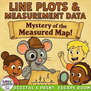 Line Plots & Measurement Data Escape Room | 2nd Grade Math | Measured Map Quest