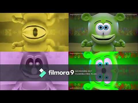 Gummy Bear Song HD (Four Mirrored & Chipmunk Voice Versions At Once)