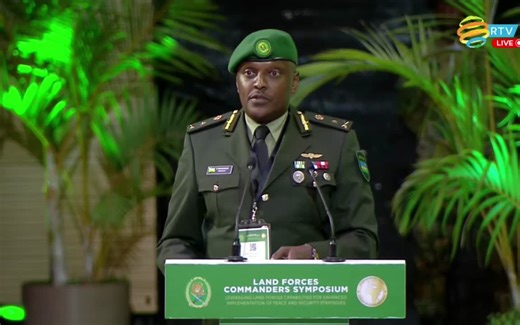 WATCH: Brig. Gen. Ronald Rwivanga, RDF Spokesperson, recognized the countries represented at the second edition of the Land Forces Commanders Symposium taking place in Rwanda. | Calvin Mutsinzi