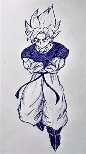 Goku Speed Drawing StickMan ☠️ #shorts #dragonball #goku #anime #drawing #animeart