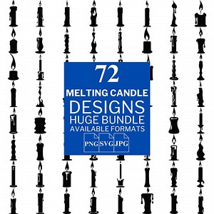 Melting Candle SVG Bundle: 72 Vector Designs for Cricut & Silhouette - Etsy