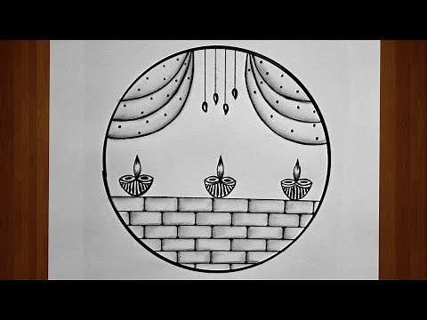Diwali Drawing with Pencil sketch for beginners | how to draw Dipawali Drawing | Easy Draw